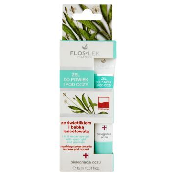 Flos-Lek Pharma, żel do powiek i pod oczy, ze świetlikiem i babką lancetowatą, 15 ml