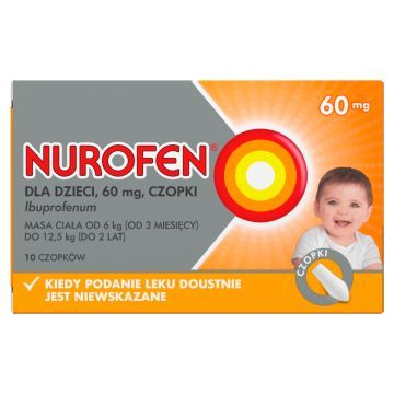 Nurofen dla dzieci, 60 mg, czopki, 10 sztuk