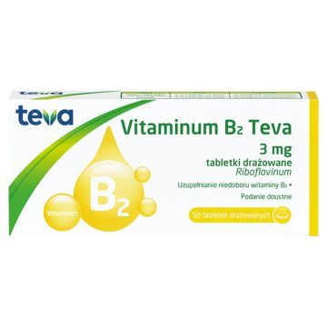 Vitaminum B2 Teva, 3 mg, tabletki drażowane, 50 szt.