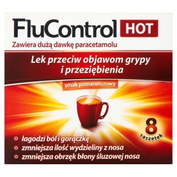 Flucontrol Hot, proszek do sporządzania roztworu doustnego, 5,5g, 8 saszetek