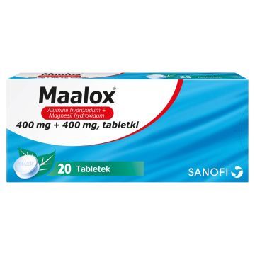 Maalox, 400 mg+400 mg, tabletki, 20 szt.