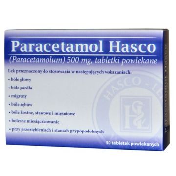 Paracetamol  Hasco, 500 mg, tabletki powlekane, 30 szt.