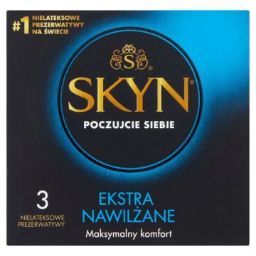 Skyn Ekstra Nawilżane, nielateksowe prezerwatywy, 3 szt.