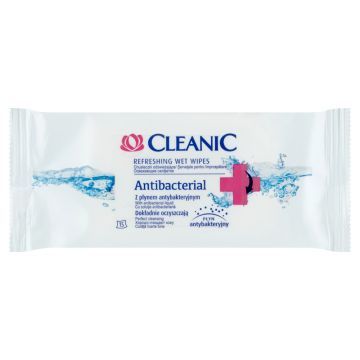 Cleanic Antibacterial, chusteczki odświeżające, 15 szt.