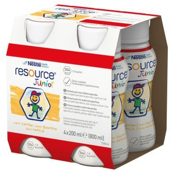 Resource Junior, płyn o smaku waniliowym, 4 x 200 ml