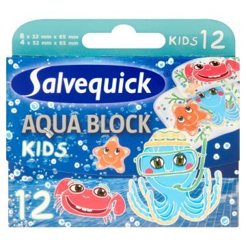 Salvequick Aqua Block Kids, plastry, 12 szt.
