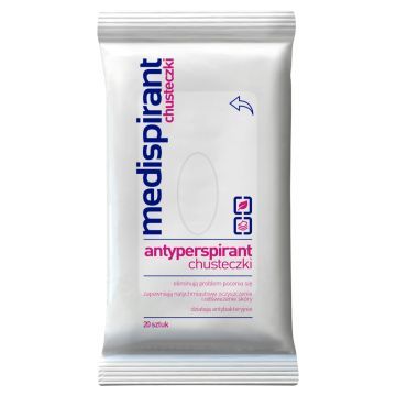 Medispirant, antyperspirant, chusteczki, 20 szt.