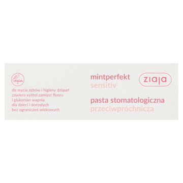 Ziaja MintPerfekt Sensitiv, pasta do zębów, przeciwpróchnicza, 75 ml