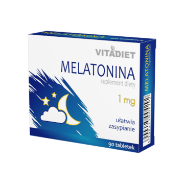 Melatonina 1 mg, tabl.,(Vitadiet), 90 szt