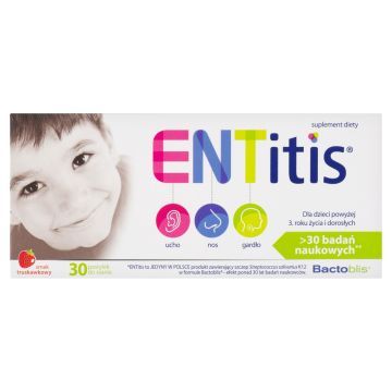 ENTitis, pastylki do ssania, smak truskawkowy, 30 szt.