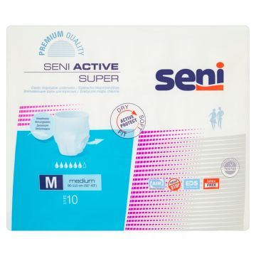 Seni Active Super, majtki chłonne, rozmiar M, 10 szt.