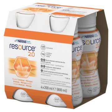 Resource 2.0, płyn o smaku ananas-mango, 4 x 200 ml