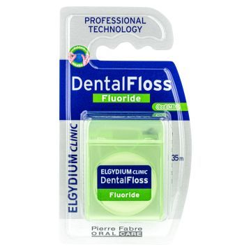 Elgydium Clinic, nić dentystyczna z fluorem, orzeźwiająca mięta, 35 m