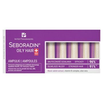 Seboradin Oily Hair, ampułki przeciw wypadaniu włosów, 14 ampułek x 5,5 ml
