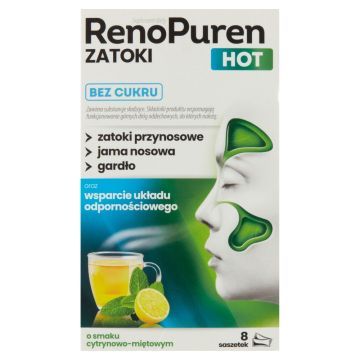RenoPuren Zatoki Hot bez cukru, prosz.,sm.cytr.-miet.,8sasz.
