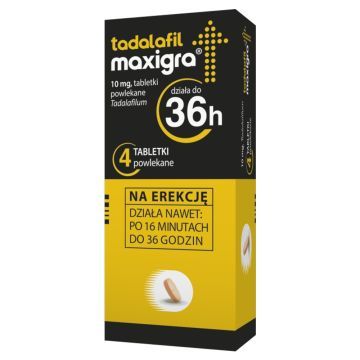 Tadalafil Maxigra, 10 mg, tabl.powl., 4 szt