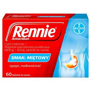 Rennie Antacidum,680mg + 80mg, tabl.d/ssania,60 szt