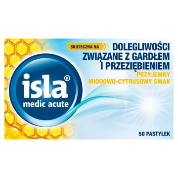 Isla medic acute miodowo-cytrusowa, pastyl.do ssania, 50szt
