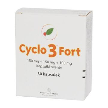 Cyclo 3 Fort, 150 mg + 150 mg + 100 mg, kapsułki twarde, 30 sztuk