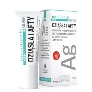 Nanobiotic Med Plus Silver dziasla i afty, zel, 15 ml
